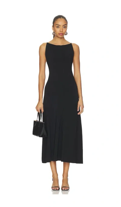Theory Square Neck Maxi Dress In Black