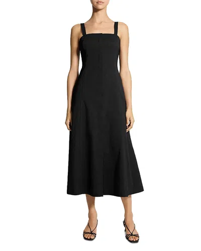 Theory Square Neck Midi Dress In Black