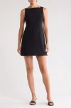 Theory Square Neck Minidress In Black