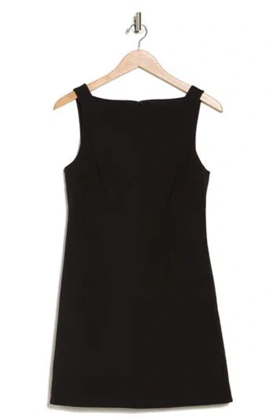 Theory Square Neck Minidress In Black