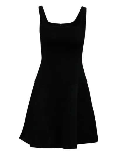 Pre-owned Theory Square-neck Sleeveless Dress In Black