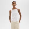 Theory Square Neck Tank In Interlock Knit In White