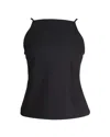 Theory Square Neck Tank Top In Black Polyamide In Black
