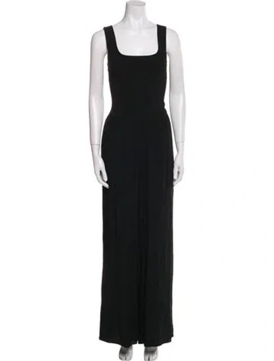 Pre-owned Theory Square Neckline Jumpsuit In Black
