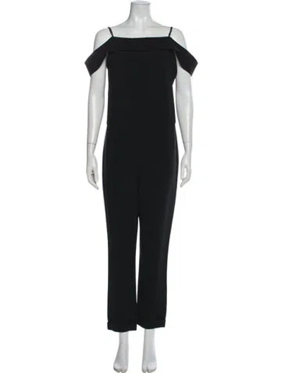 Pre-owned Theory Square Neckline Jumpsuit In Black