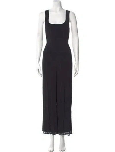 Pre-owned Theory Square Neckline Jumpsuit In Black