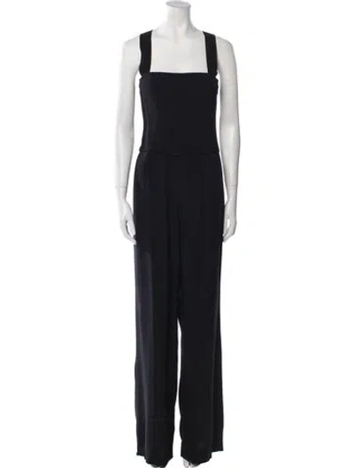 Pre-owned Theory Square Neckline Jumpsuit In Black