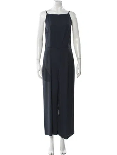 Pre-owned Theory Square Neckline Jumpsuit In Black