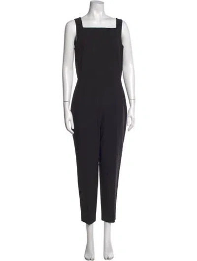 Pre-owned Theory Square Neckline Jumpsuit In Black