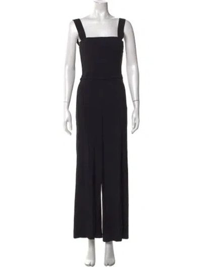 Pre-owned Theory Square Neckline Jumpsuit In Black