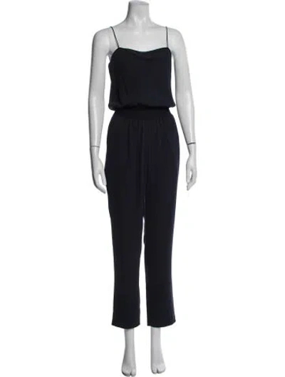 Pre-owned Theory Square Neckline Jumpsuit In Black