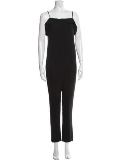 Pre-owned Theory Square Neckline Jumpsuit In Black