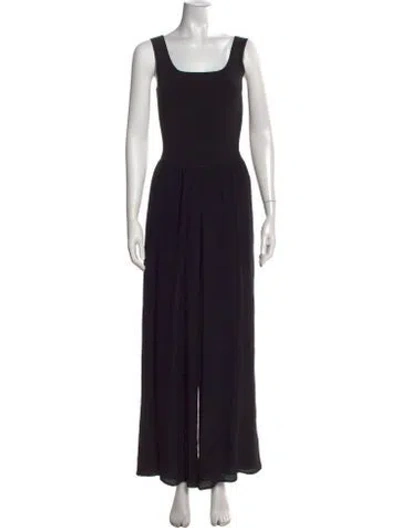 Pre-owned Theory Square Neckline Jumpsuit In Black