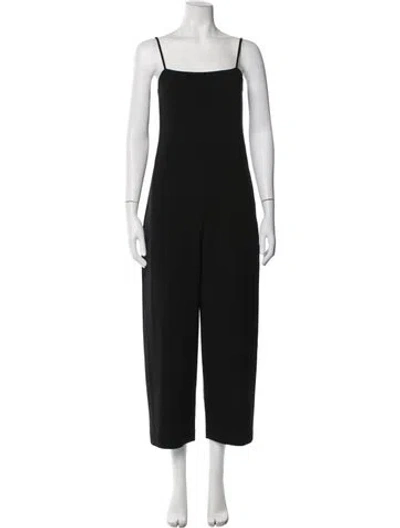 Pre-owned Theory Square Neckline Jumpsuit In Black