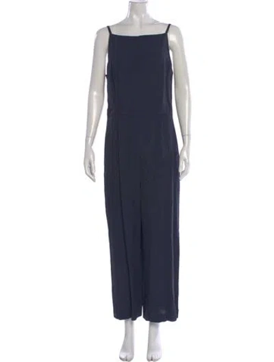 Pre-owned Theory Square Neckline Jumpsuit In Blue