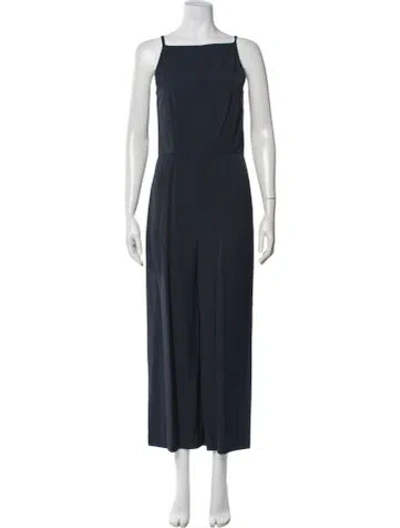 Pre-owned Theory Square Neckline Jumpsuit In Blue