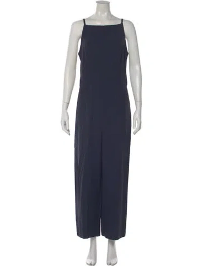 Pre-owned Theory Square Neckline Jumpsuit W/ Tags In Blue