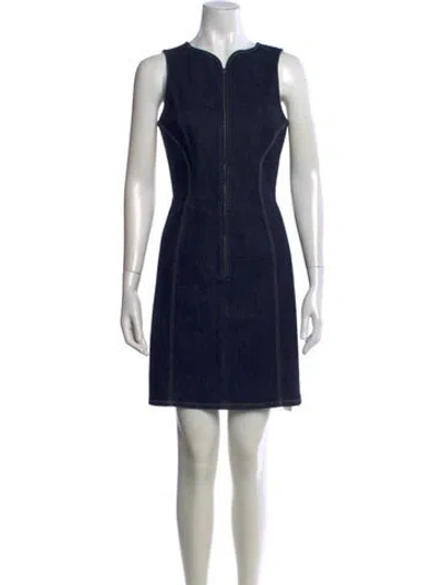 Pre-owned Theory Square Neckline Knee-length Dress