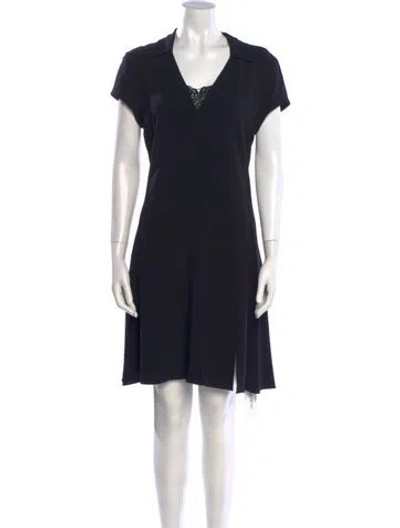 Pre-owned Theory Square Neckline Knee-length Dress In Black
