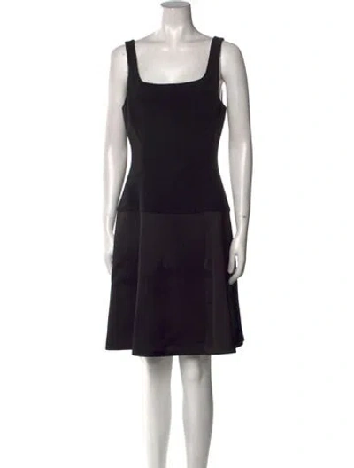 Pre-owned Theory Square Neckline Knee-length Dress In Black