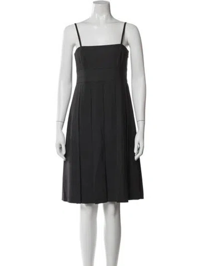 Pre-owned Theory Square Neckline Knee-length Dress In Black