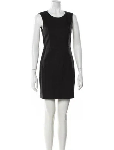 Pre-owned Theory Square Neckline Knee-length Dress In Black