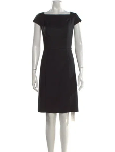 Pre-owned Theory Square Neckline Knee-length Dress In Black