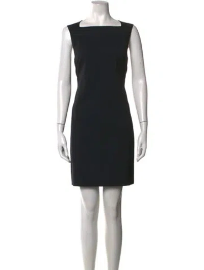 Pre-owned Theory Square Neckline Knee-length Dress In Black
