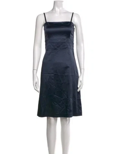 Pre-owned Theory Square Neckline Knee-length Dress In Blue