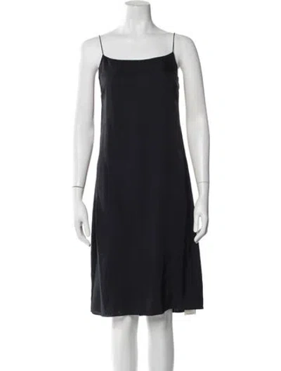 Pre-owned Theory Square Neckline Knee-length Dress In Blue
