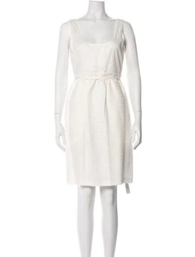 Pre-owned Theory Square Neckline Knee-length Dress W/ Tags In White
