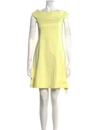 Pre-owned Theory Square Neckline Knee-length Dress In Yellow