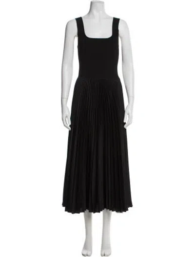 Pre-owned Theory Square Neckline Long Dress In Black