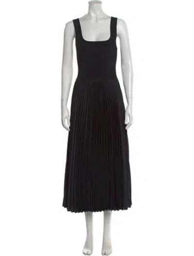 Pre-owned Theory Square Neckline Long Dress In Black
