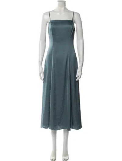 Pre-owned Theory Square Neckline Long Dress In Blue
