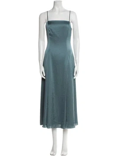 Pre-owned Theory Square Neckline Long Dress In Blue