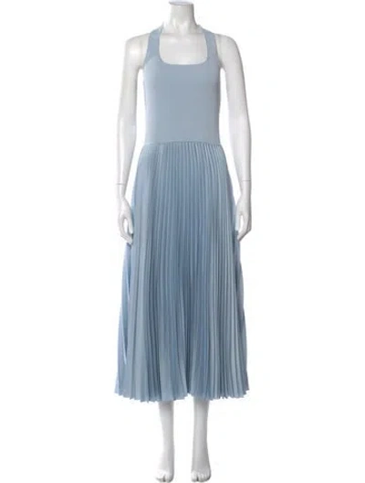Pre-owned Theory Square Neckline Long Dress In Blue