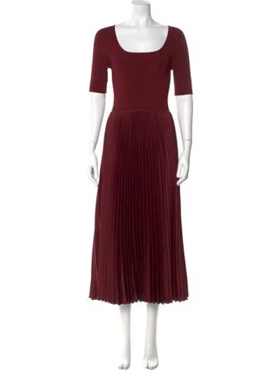Pre-owned Theory Square Neckline Long Dress In Burgundy