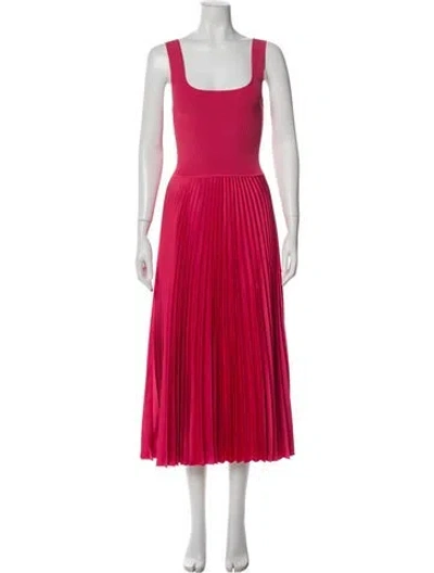 Pre-owned Theory Square Neckline Long Dress In Pink