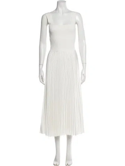 Pre-owned Theory Square Neckline Long Dress W/ Tags In White