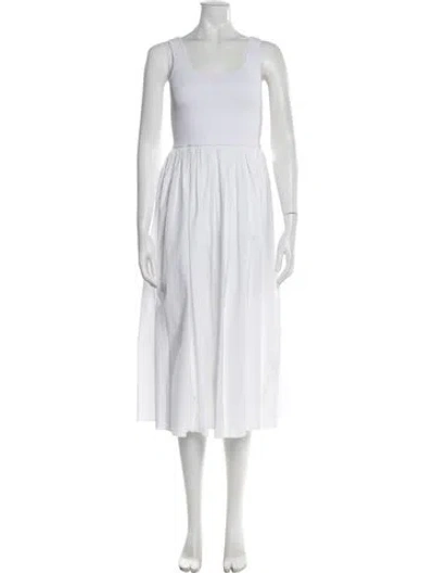 Pre-owned Theory Square Neckline Long Dress In White