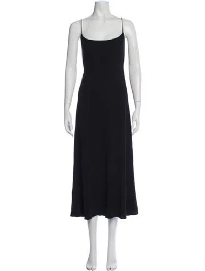 Pre-owned Theory Square Neckline Midi Length Dress In Black