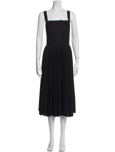 Pre-owned Theory Square Neckline Midi Length Dress In Black