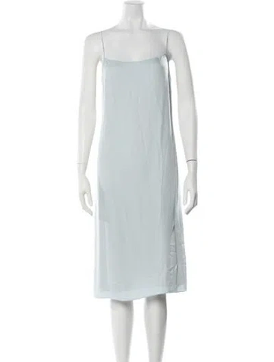 Pre-owned Theory Square Neckline Midi Length Dress In Blue