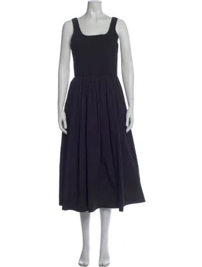 Pre-owned Theory Square Neckline Midi Length Dress In Blue