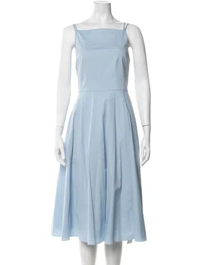 Pre-owned Theory Square Neckline Midi Length Dress In Blue