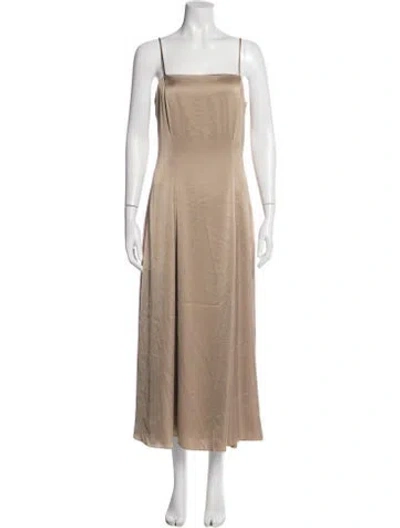 Pre-owned Theory Square Neckline Midi Length Dress In Gold