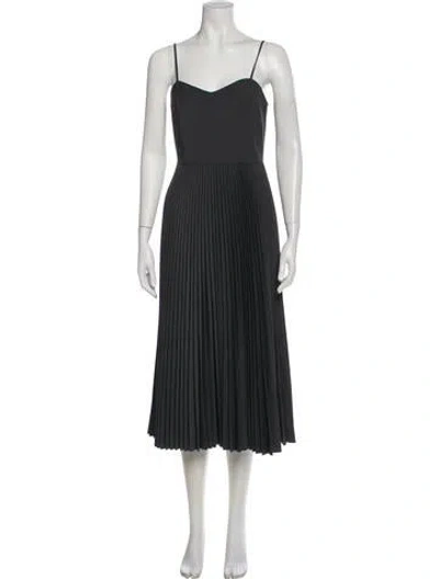 Pre-owned Theory Square Neckline Midi Length Dress In Gray