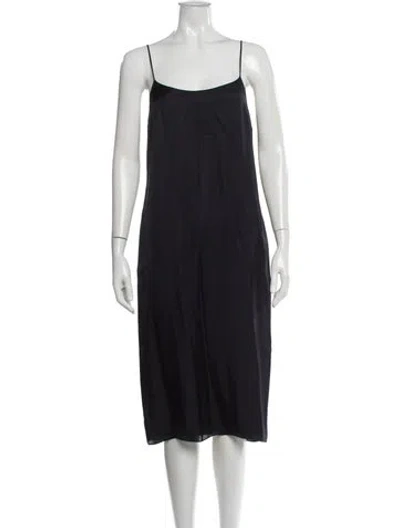 Pre-owned Theory Square Neckline Midi Length Dress In Gray