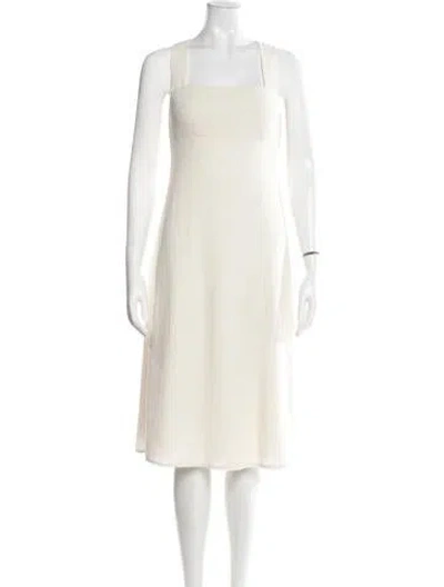 Pre-owned Theory Square Neckline Midi Length Dress In Neutral